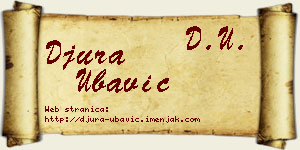 Đura Ubavić vizit kartica